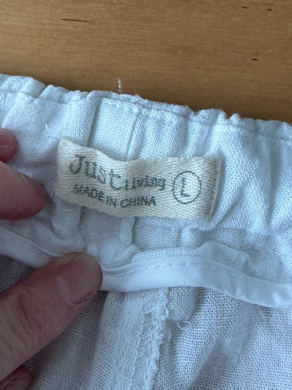 Just Living White Linen Wide Leg Pants L - Picture 6 of 7